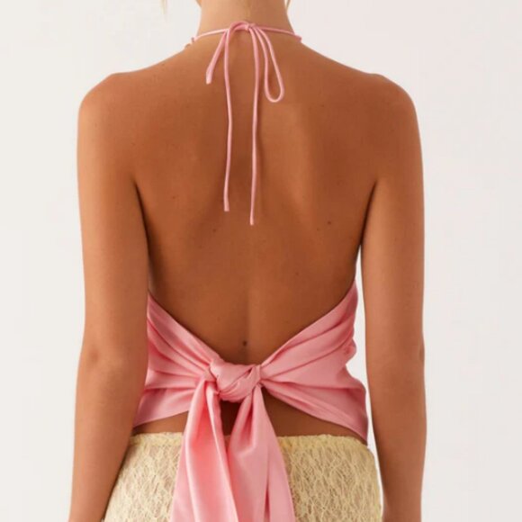 Peppermayo Exclusive - Dalila Beaded Tie Back Top - Pink Lily - Picture 2 of 4